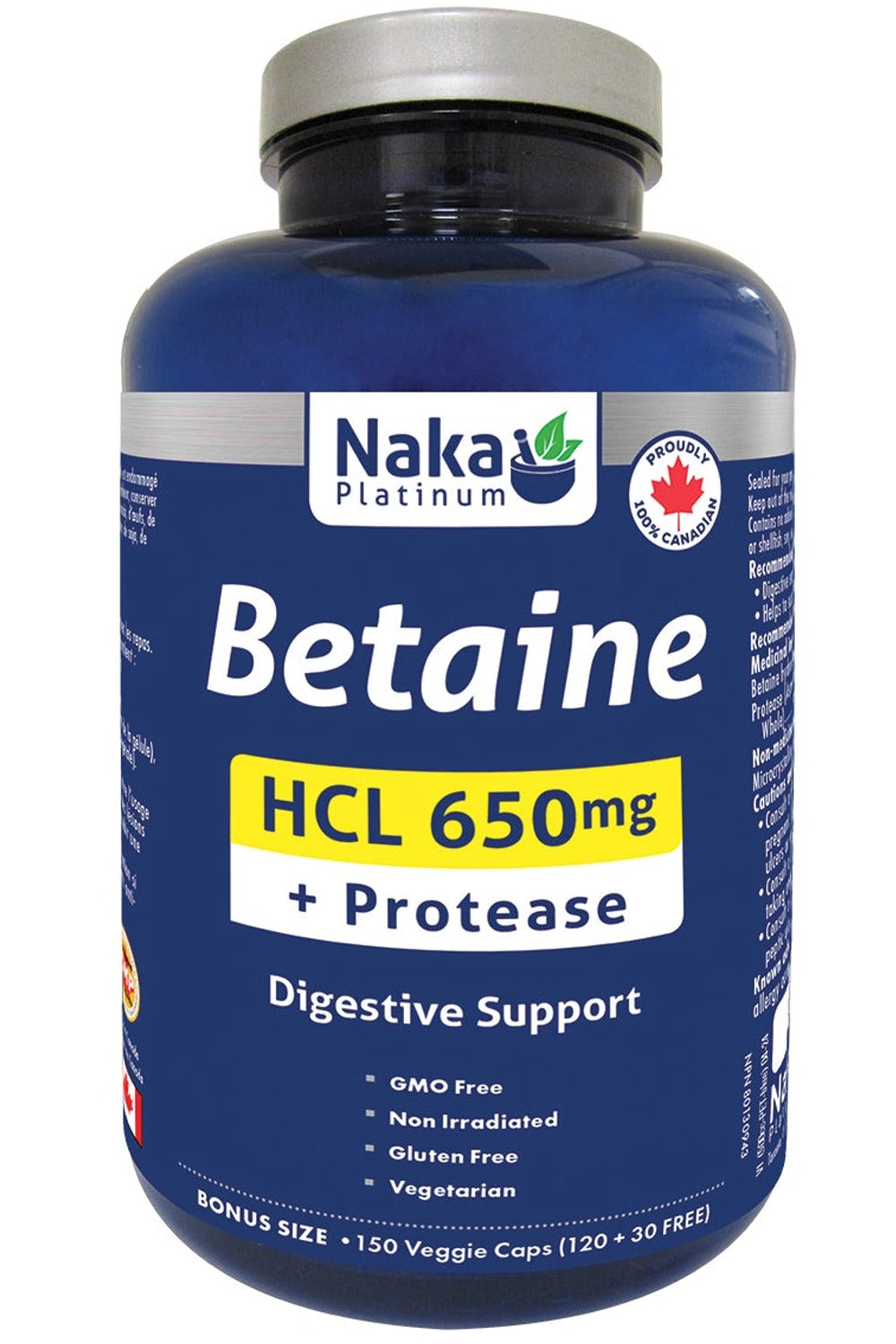 NAKA Platinum Betaine (650 mg + Protease - 150 vcaps)