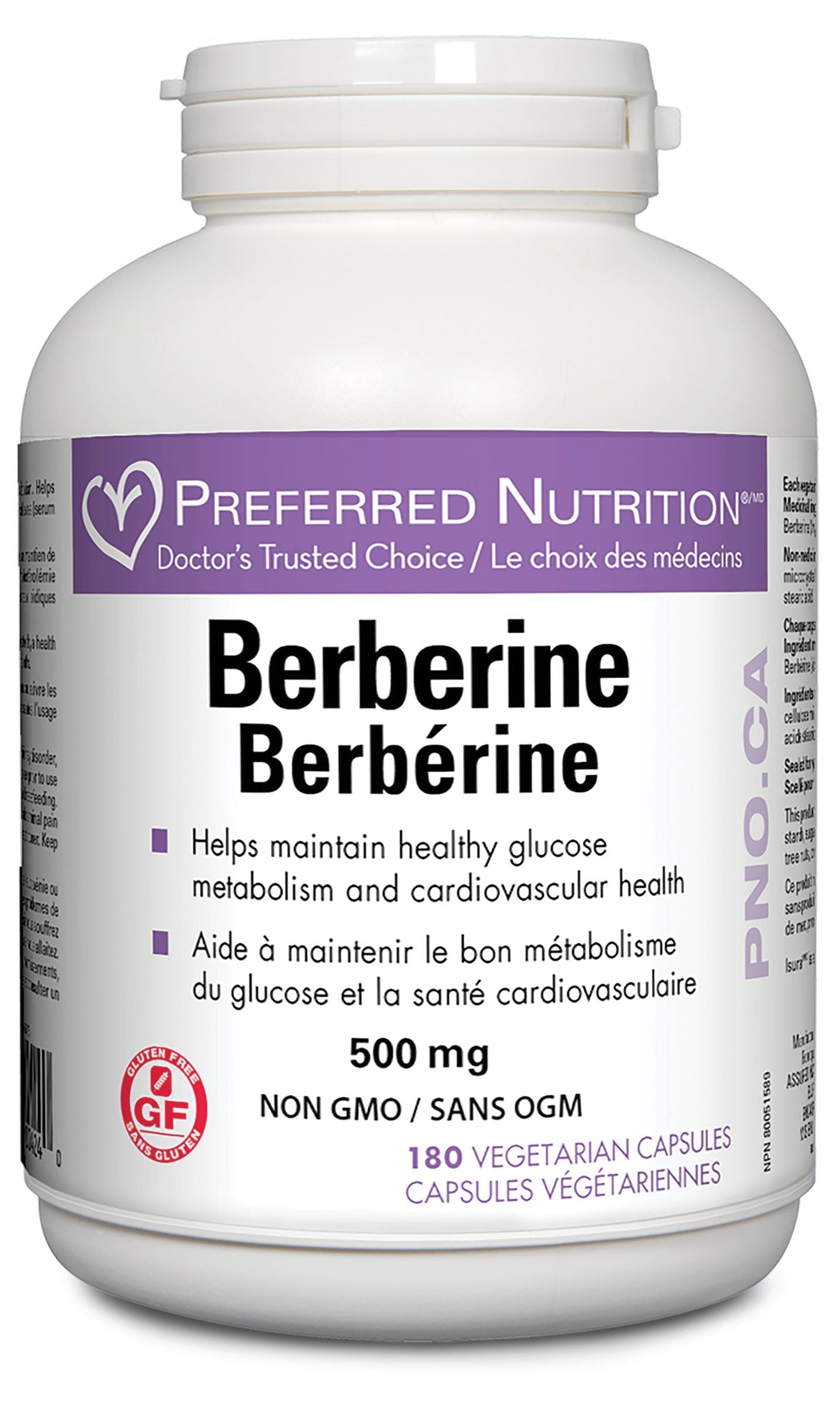 PREFERRED NUTRITION Berberine (500 mg - 180 caps)