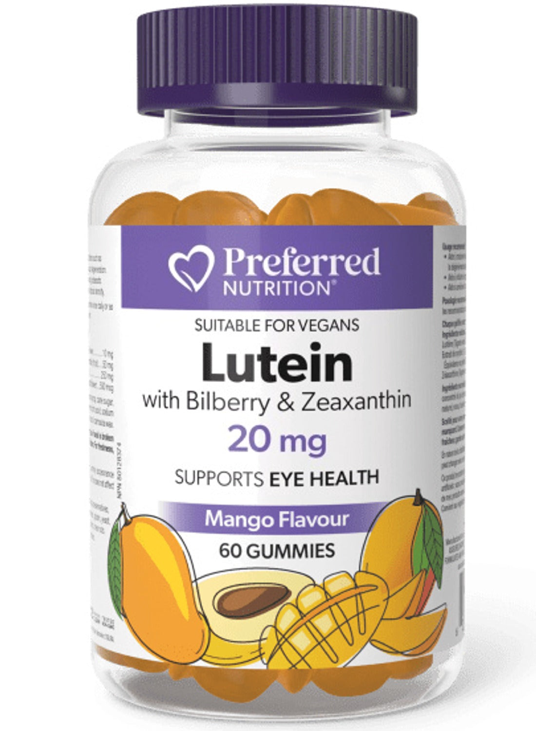 PREFERRED NUTRITION Lutein with Bilberry & Zeaxanthin (60 gummies)