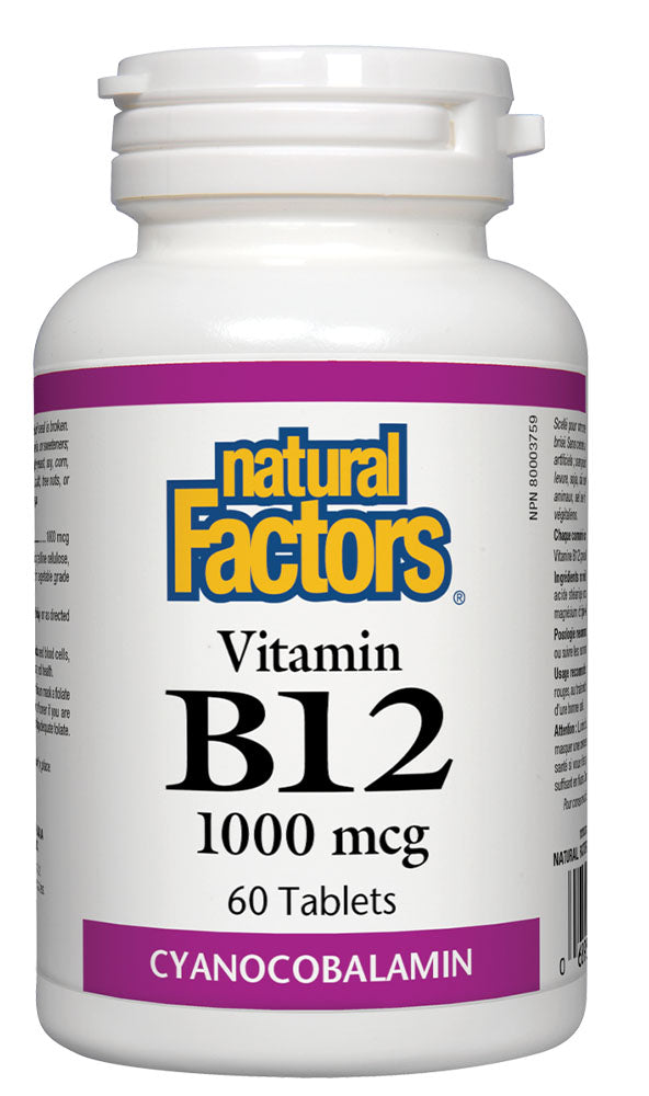 NATURAL FACTORS Vitamin B-12 (1000mcg - 60 tabs)