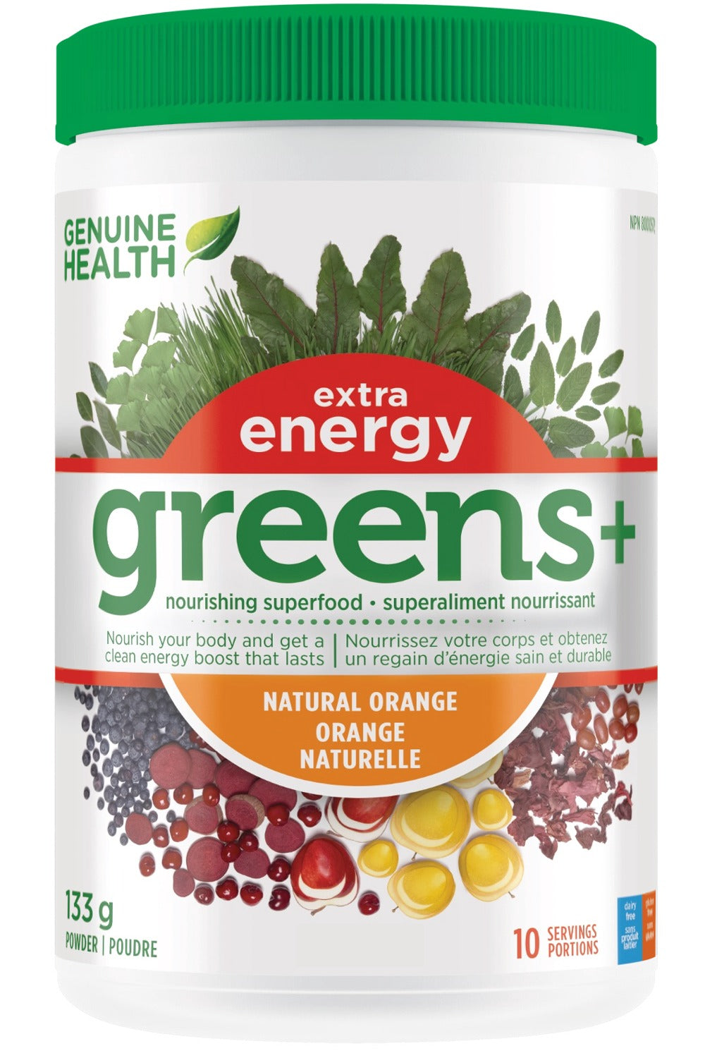 GENUINE HEALTH Greens+ Extra Energy (Orange - 133 gr)