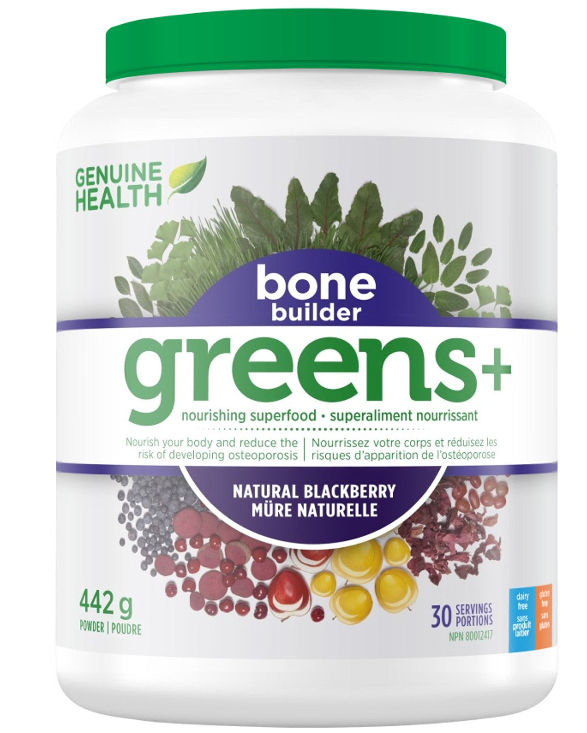 GENUINE HEALTH Greens+ Bone Builder (Blackberry 442 g)