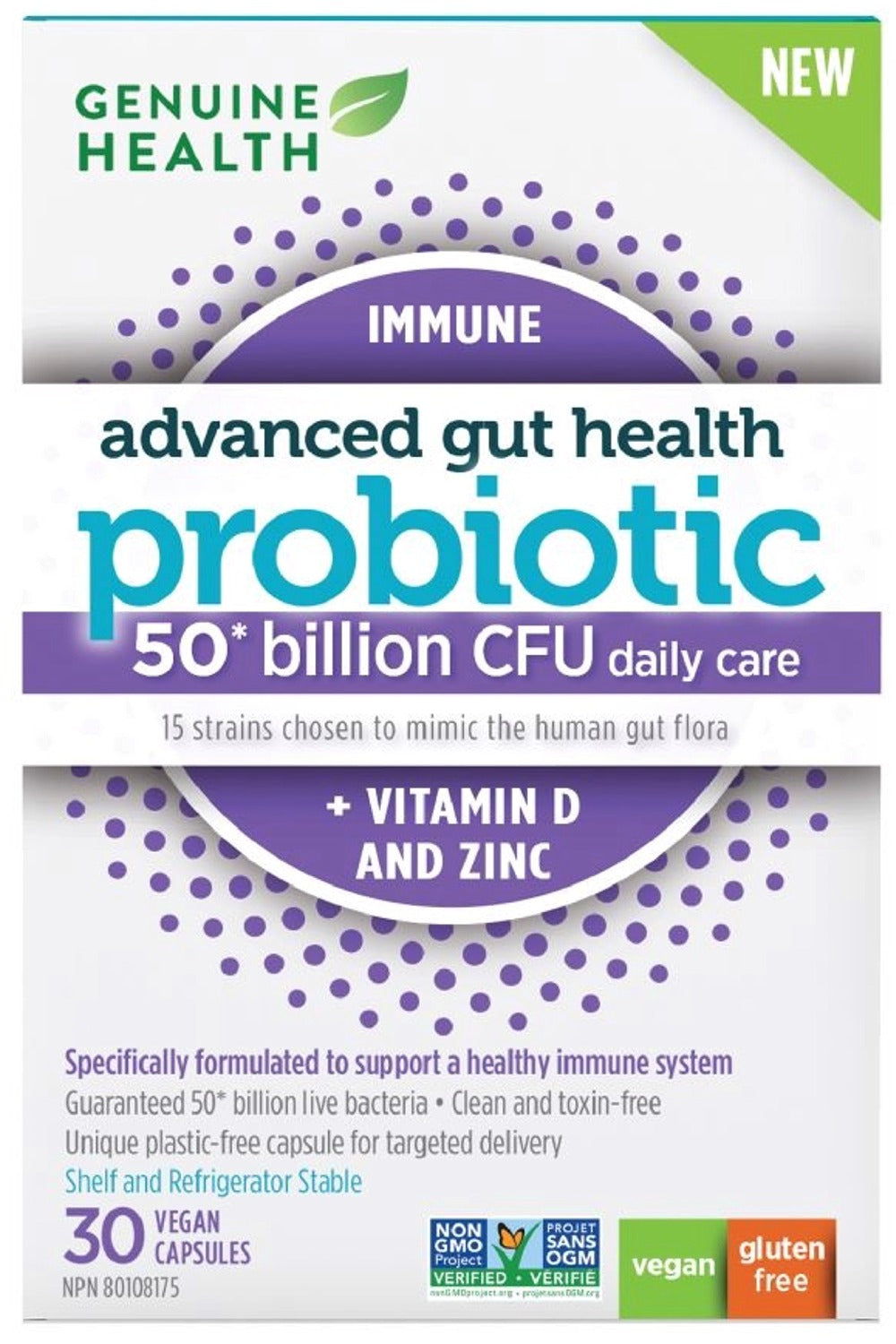 GENUINE HEALTH Advanced Gut Health Immune (50 Billion CFU - 30 vcaps)